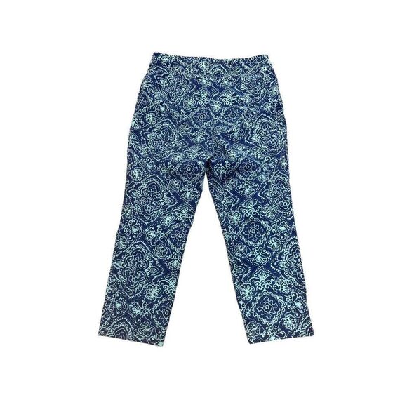 Chico's So Slimming Brigitte Cool Medallion Crop Pants Blue 1.5 (Sz 10) - Picture 5 of 10